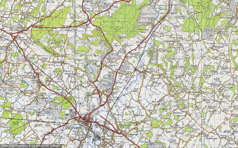Old Map of Kempe's Corner, 1940 in 1940