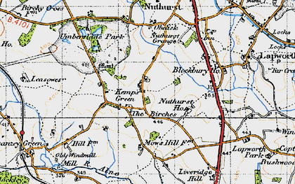 Old map of Kemps Green in 1947