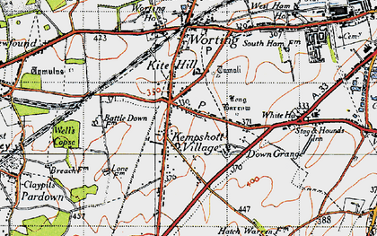 Old map of Kempshott in 1945
