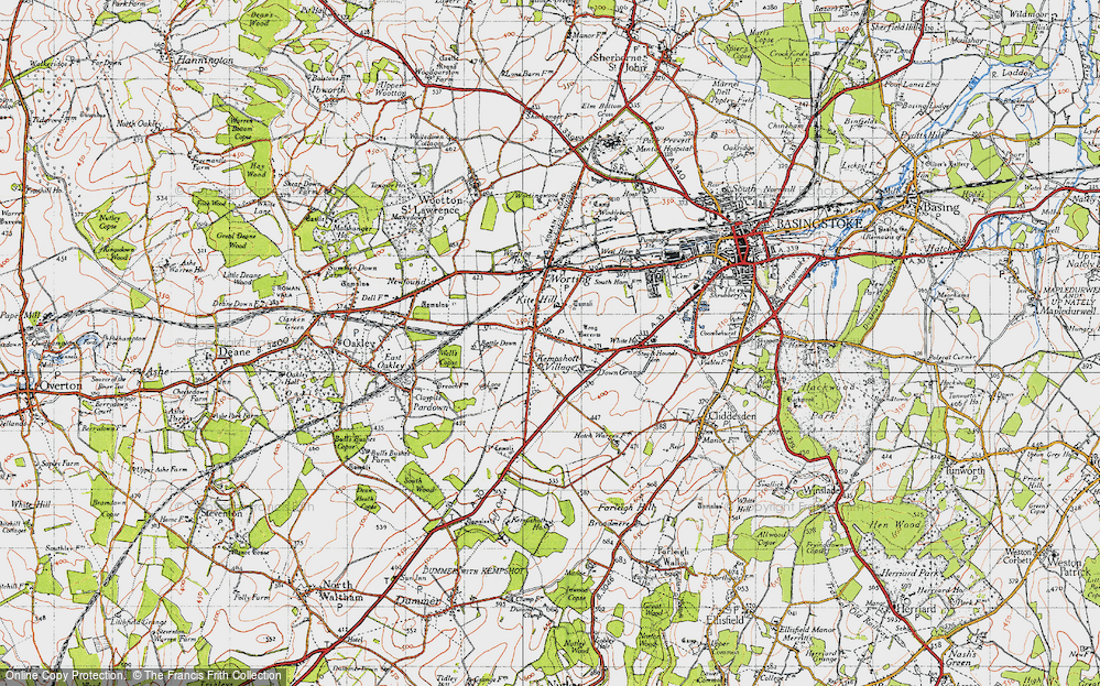 Historic Ordnance Survey Map of Kempshott, 1945