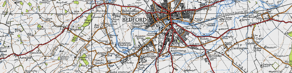 Old map of Kempston in 1946