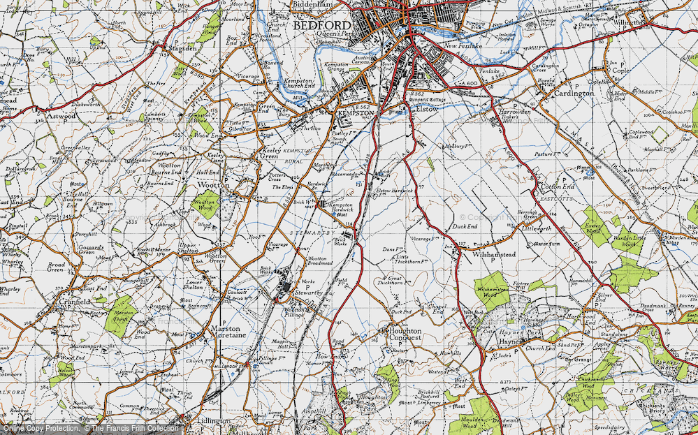 Old Map of Kempston Hardwick, 1946 in 1946
