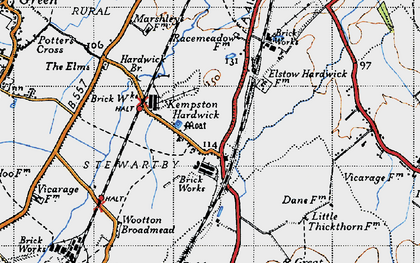 Old map of Kempston Hardwick in 1946