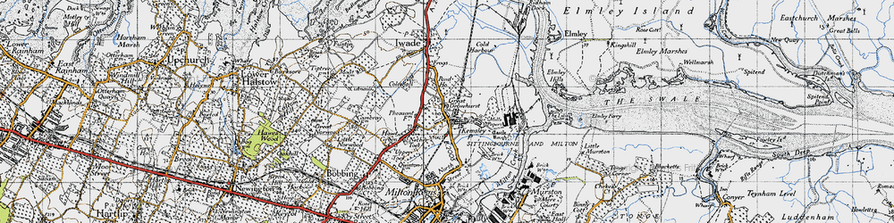 Old map of Kemsley in 1946