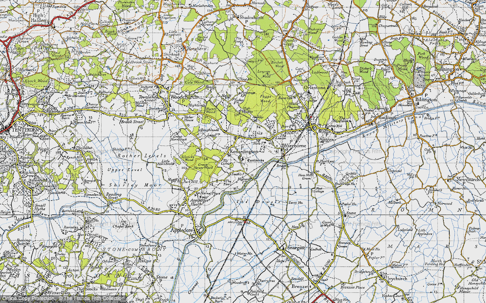 Old Map of Kenardington, 1940 in 1940