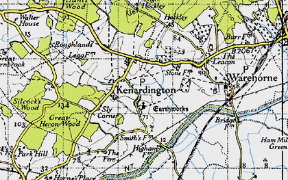 Old map of Kenardington in 1940
