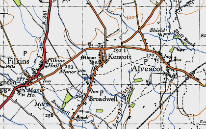 Old map of Kencot in 1947