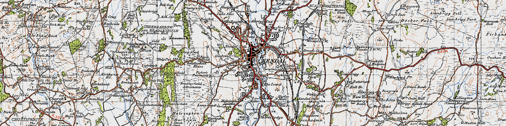 Old map of Kendal in 1947