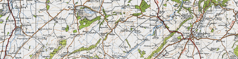 Old map of Broomcroft in 1947