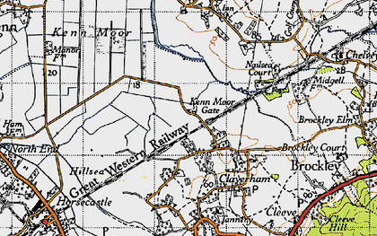 Old map of Kenn Moor Gate in 1946