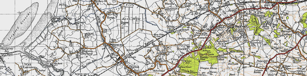 Old map of Kenn Moor Gate in 1946