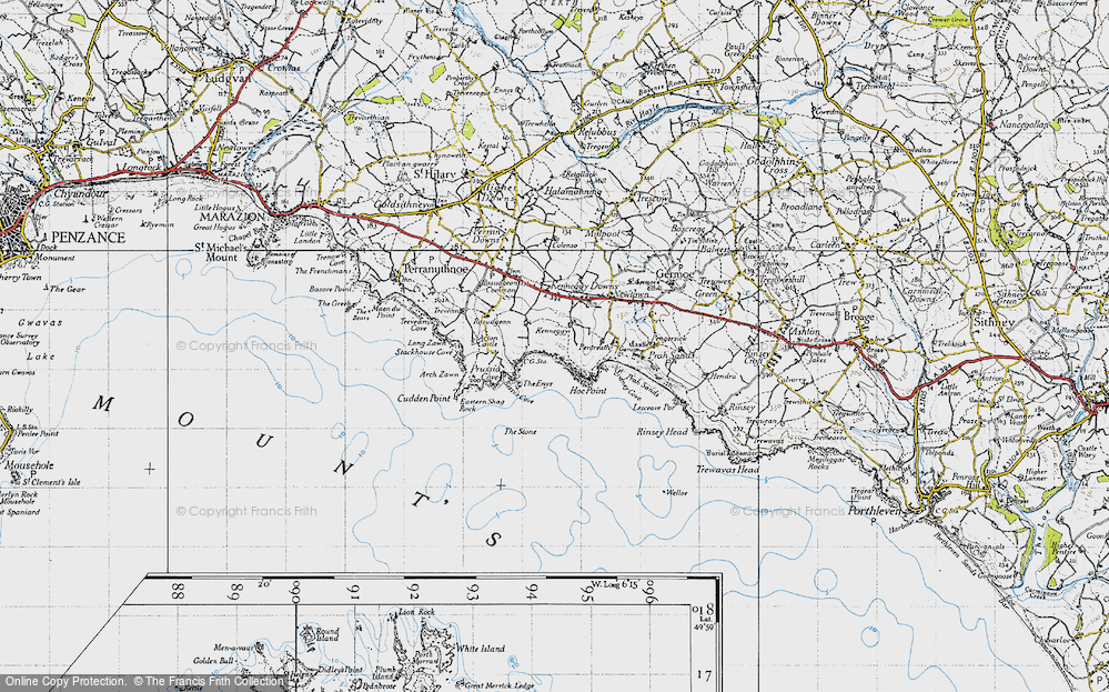 Old Map of Kenneggy, 1946 in 1946