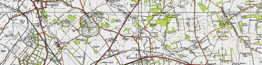 Old map of Kennett in 1946