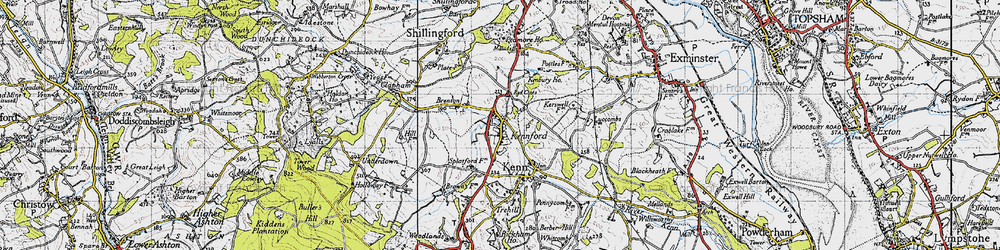 Old map of Kennford in 1946
