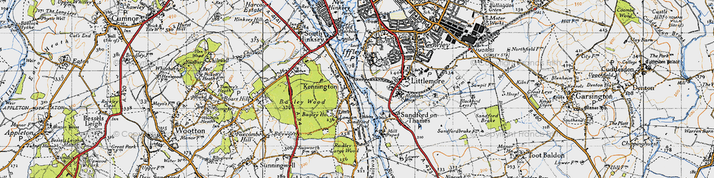 Old map of Bagley Wood in 1947