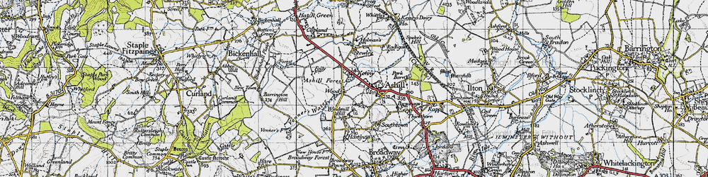 Old map of Kenny in 1945