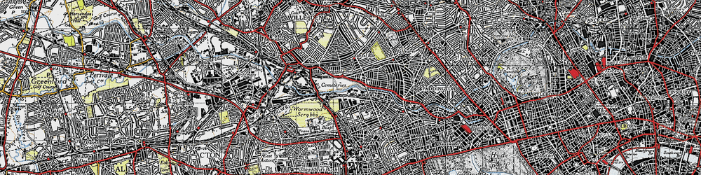Old map of Kensal Green in 1945