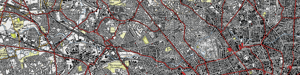 Old map of Kensal Rise in 1945