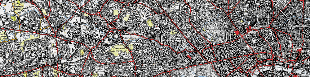 Old map of Kensal Town in 1945