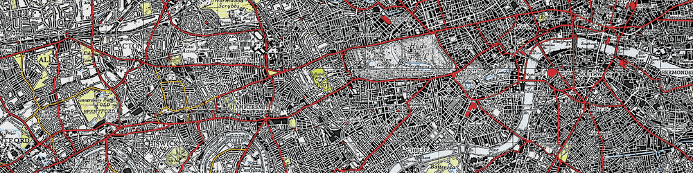 Old map of Kensington in 1945