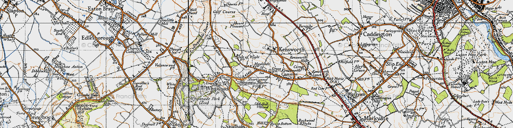 Old map of Whipsnade Heath in 1946