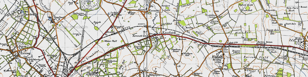 Old map of Kentford in 1946