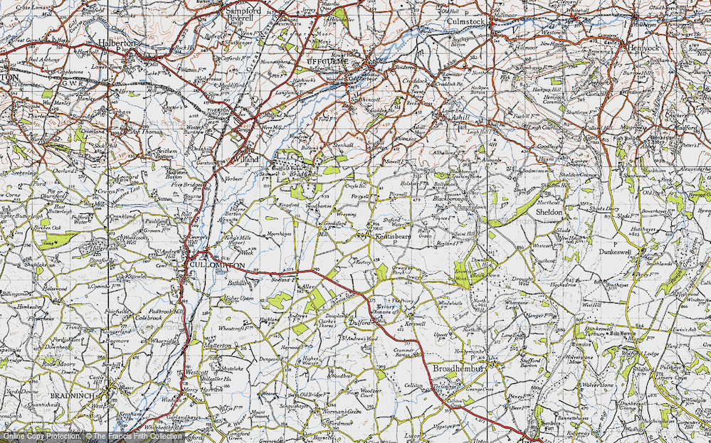 Old Map of Kentisbeare, 1946 in 1946