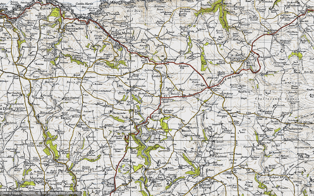 Old Map of Kentisbury Ford, 1946 in 1946