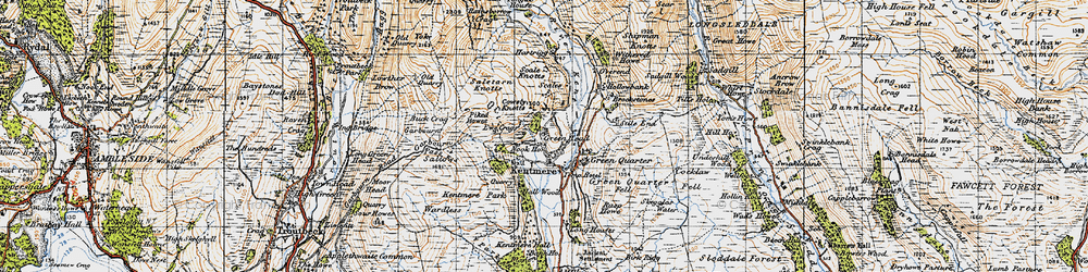 Old map of Kentmere in 1947