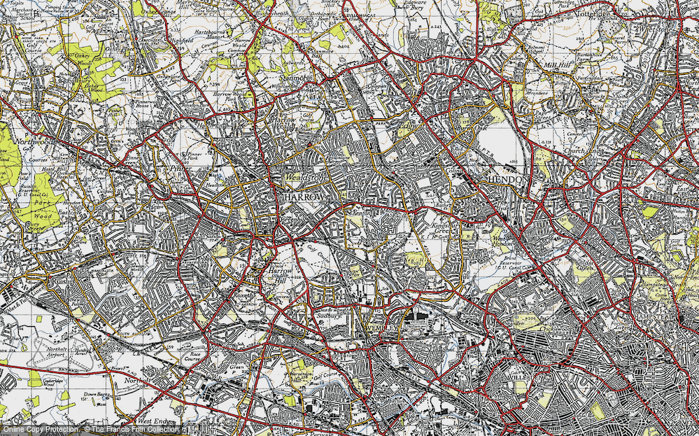 Old Map of Kenton, 1945 in 1945