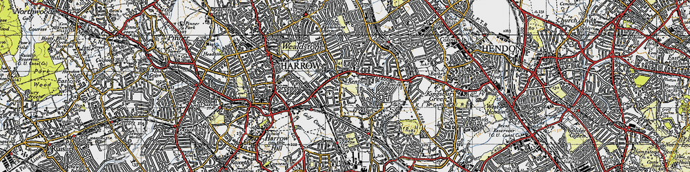 Old map of Kenton in 1945