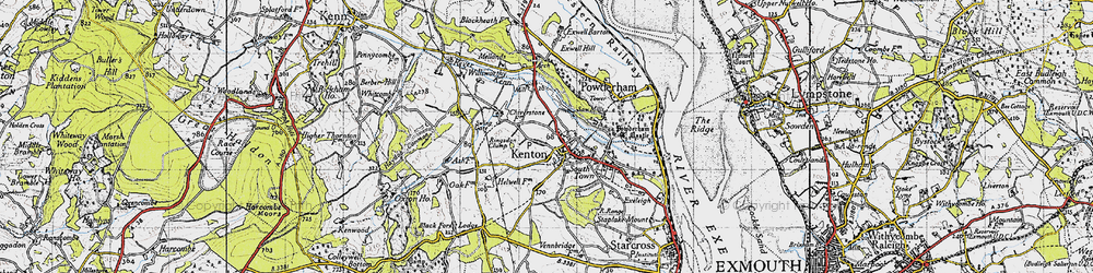 Old map of Mamhead Ho in 1946