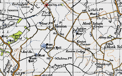 Old map of Bedingfield Green in 1946