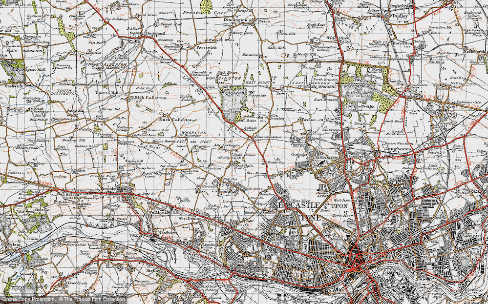 Old Map of Kenton Bank Foot, 1947 in 1947