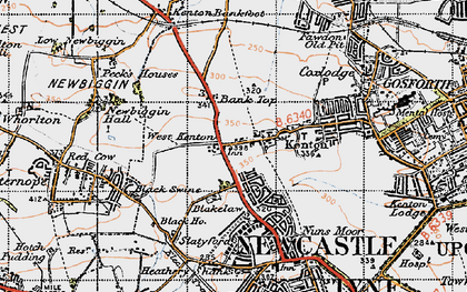 Old map of Kenton Bar in 1947