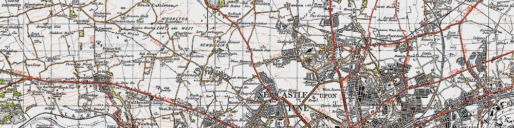 Old map of Kenton Bar in 1947