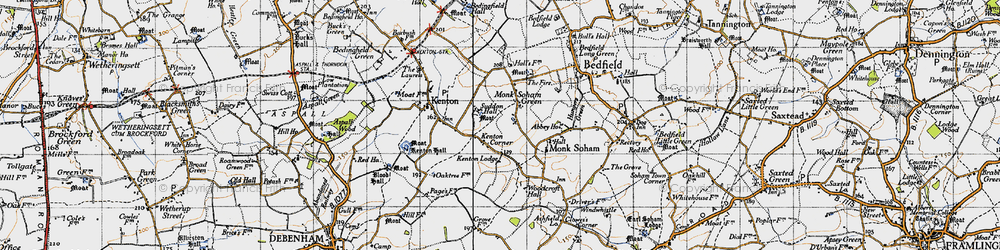 Old map of Kenton Corner in 1946