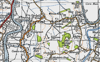Old map of Kenton Green in 1947
