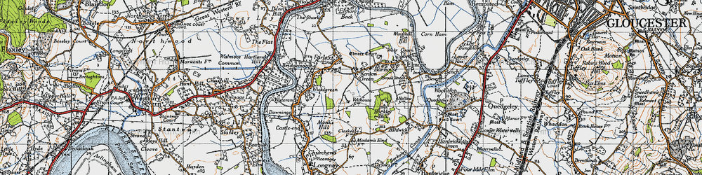 Old map of Kenton Green in 1947