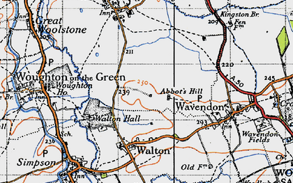 Old map of Kents Hill in 1946