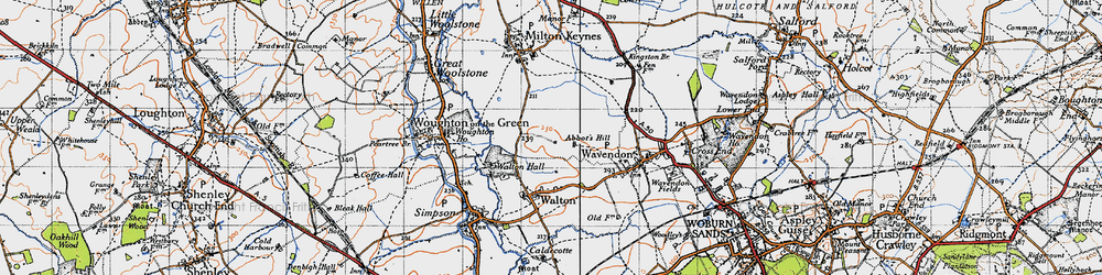 Old map of Kents Hill in 1946