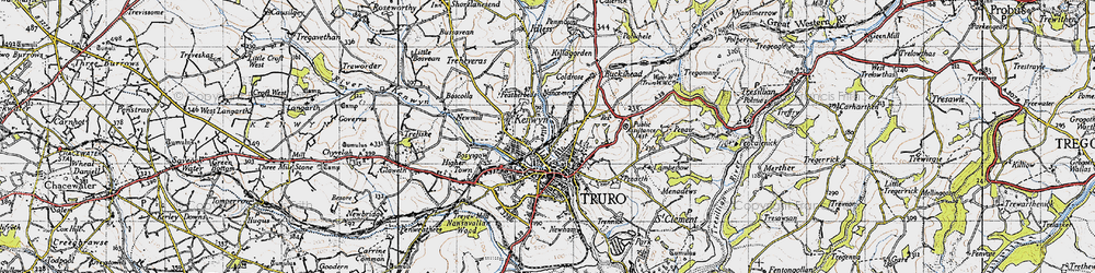 Old map of Kenwyn in 1946