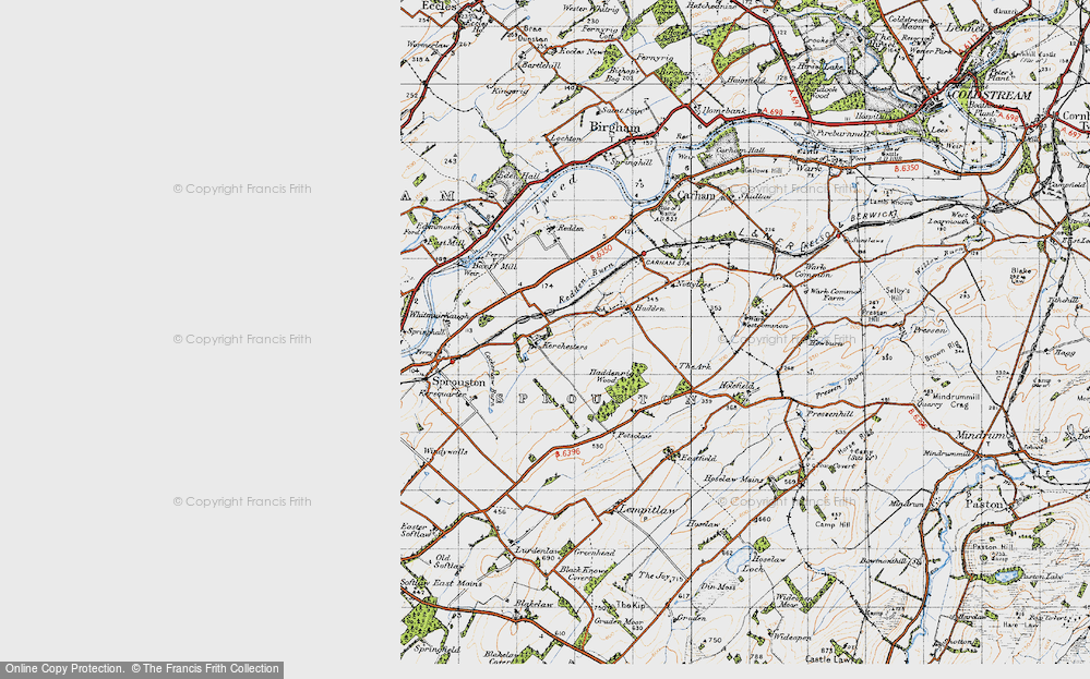 Old Map of Kerchesters, 1947 in 1947