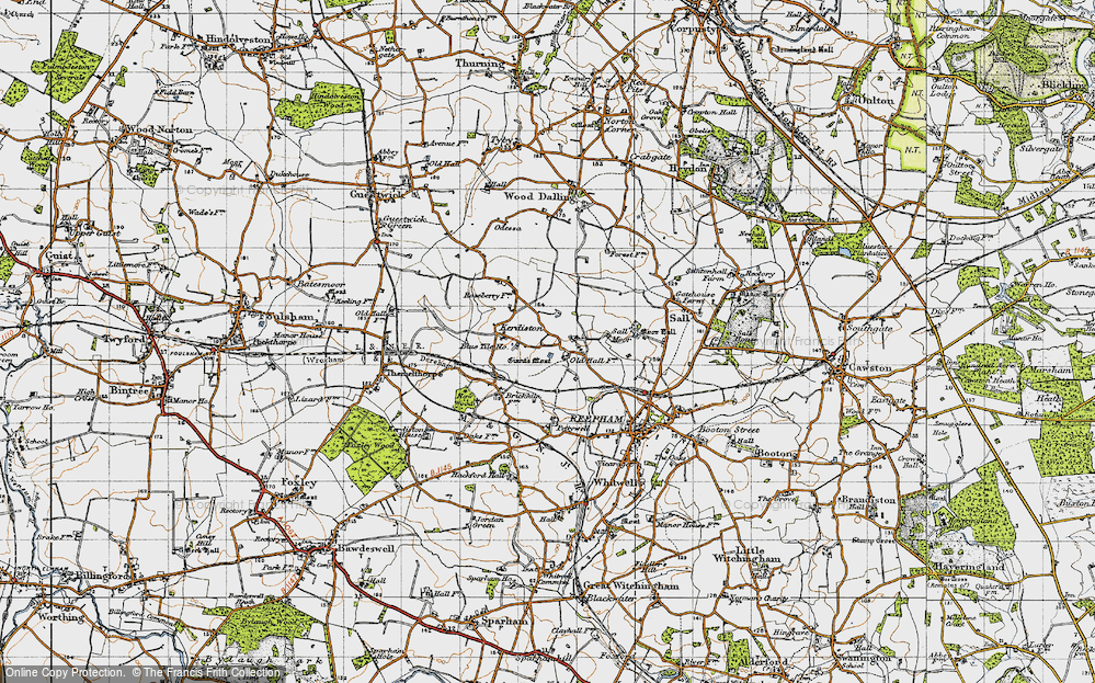 Old Map of Kerdiston, 1946 in 1946