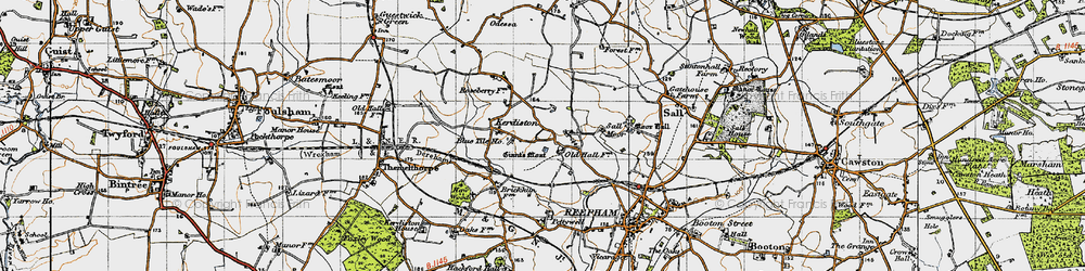 Old map of Kerdiston in 1946