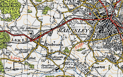 Old map of Keresforth Hill in 1947