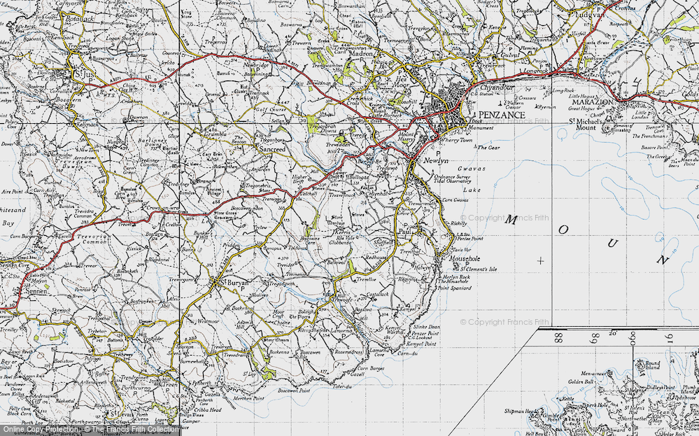Old Map of Kerris, 1946 in 1946