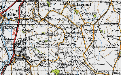 Old map of Wetley Moor in 1946