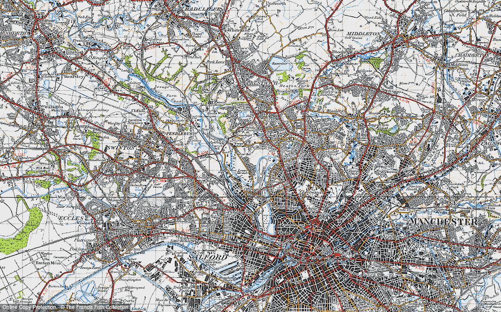 Old Map of Kersal, 1947 in 1947