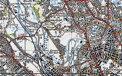 Old map of Kersal in 1947